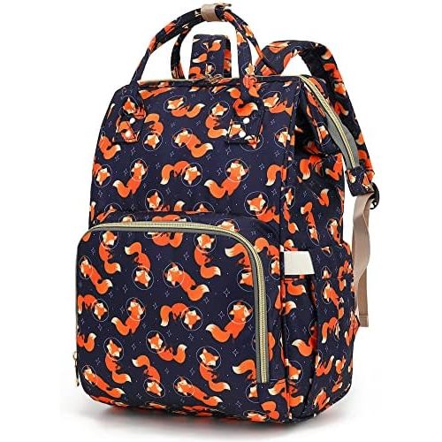 Fox Baby Diaper Bag Backpack for Girls Boys, Waterproof Large Maternity Nappy Bags for Mom