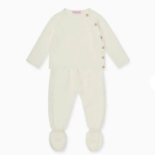Ivory Irie Merino Baby Knitted Set | La Coqueta Kids UK