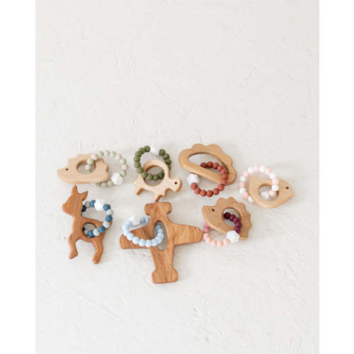 Wooden Teether with Silicone Ring – Simple Steps Market