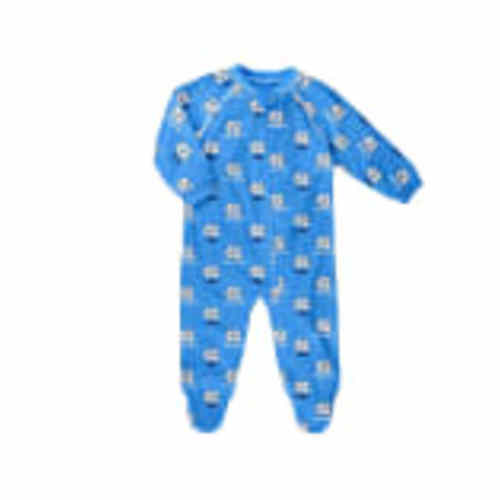 North Carolina Tar Heels CAROLINABLUE Baby Raglan Zip Up Romper Pajamas - 45164284
