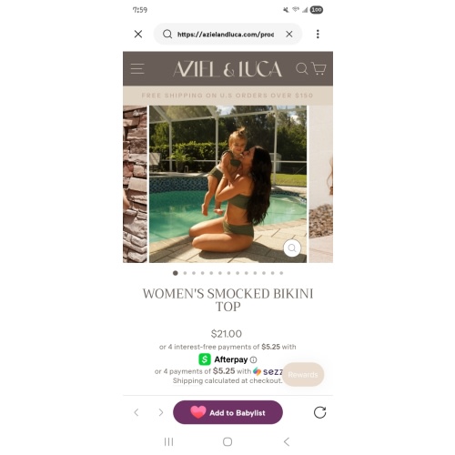 Women's Smocked Bikini Top