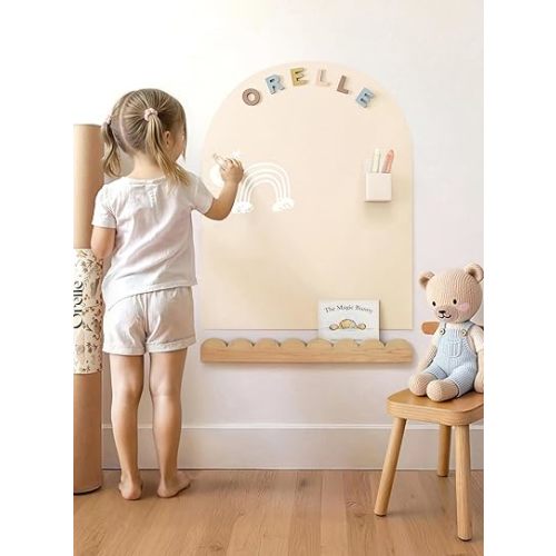 Orelle MagicWall | Magnetic Wall Decal Arch | Peel and Stick Magnetic Chalkboard for Wall | Kids Wall Decals | Playroom Essentials | Includes Chalk & Holder | Midi | 20 x 26 | Cream