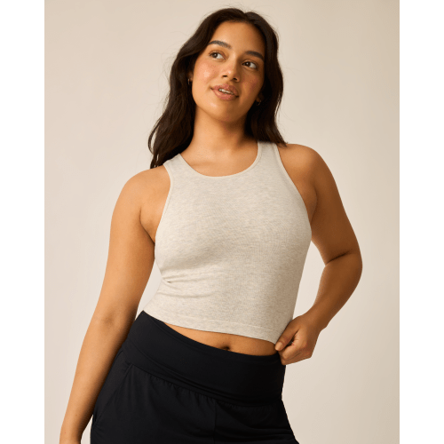 Sublime® Bamboo Hands-Free Pumping Longline Bra Top | Oatmeal Heather - Kindred Bravely