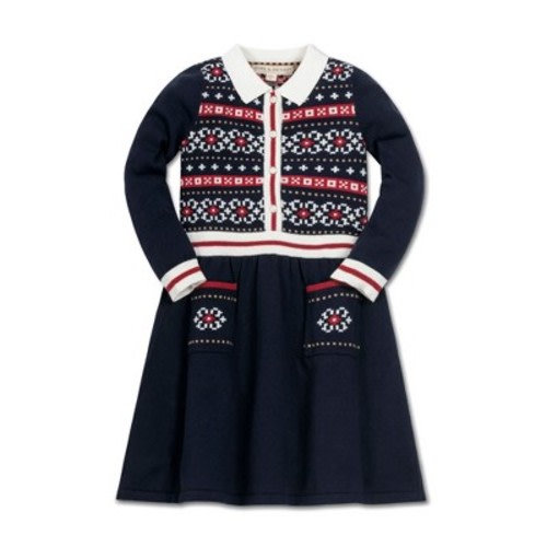 Hope & Henry Girls' Long Sleeve Nordic Fair Isle Sweater Dress, Infant, Size: 6-12 months