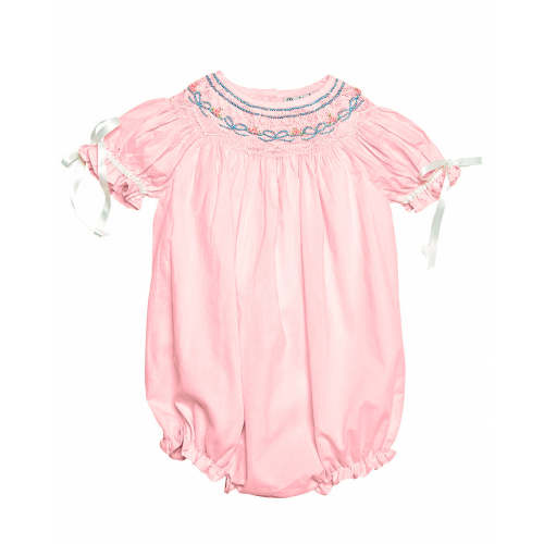 Bows Smocked Pink Bishop Bubble