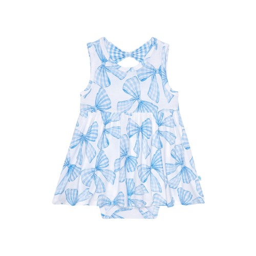 Bow Back Twirl Bodysuit Dress