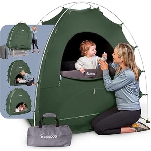 Hiccapop Daydreamer Blackout Tent for Pack and Play, Patented Portable Crib Tent, Blackout Canopy Crib Cover, Sleep Pod for Kids