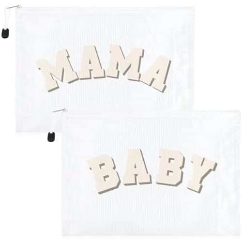 2 Pcs Mama Bag Mom Baby Toiletry Bag Mama Gifts Clear Clear Diaper Pouches Pregnancy Hospital Duffle Organizing Pouches with Zipper Women Her New Mom