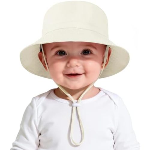 Zando UPF 50+ Baby Girl Boy Sun Hat Sun Protection Toddler Bucket Hat Newborn Adjustable Breathable Mesh Infant Beach Cap