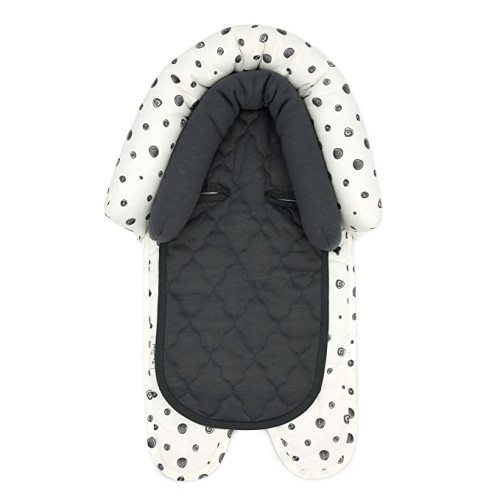 Travel Bug Baby & Toddler 2-in-1 Head Support Duo Head Support for Car Seats, Strollers & Bouncers (Grey/White) - Dots