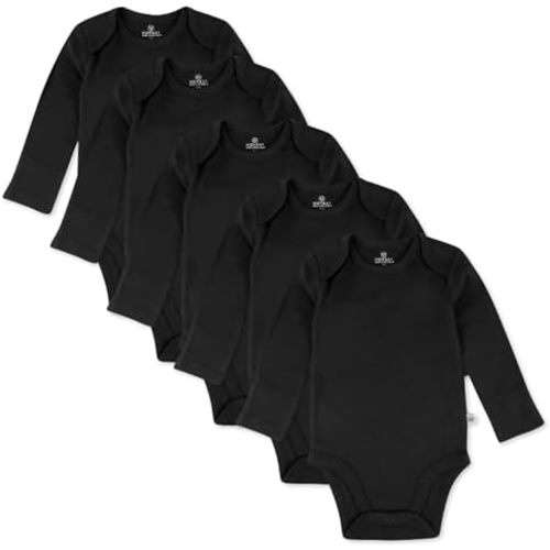 HonestBaby baby-girls 5-pack Long Sleeve Bodysuits One Piece 100% Organic Cotton for Infant Baby Girls