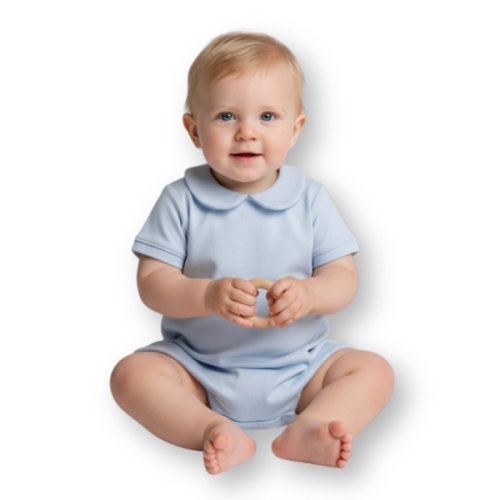 Blank Boy's Short Sleeved Peter Pan Bubble
