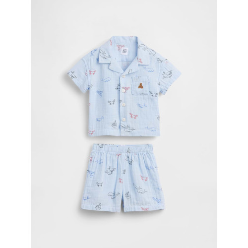 Baby Cotton Gauze Cabana Outfit Set