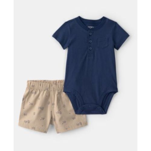 Baby Boys' Short-Sleeve Bodysuit and Shorts, 2-Piece Set