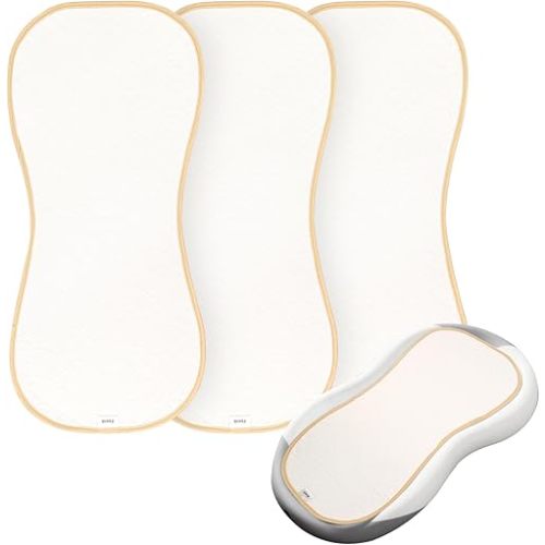 Waterproof Baby Changing Pad - Reusable Washable Changing Table Pad, Silicone & Peanut Changer Design, Includes Waterproof Changing Pad Cover & Liners (White, 13x29 Inch (Pack of 3))