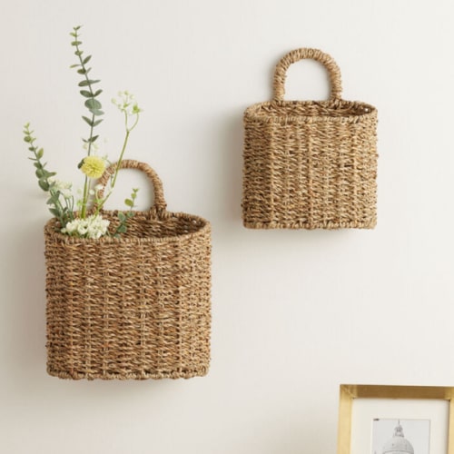 Trista Natural Seagrass Hanging Wall Basket - World Market