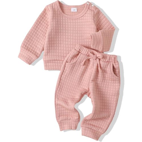 Renotemy Infant Girl Clothes Outfits Gifts Sets Ruffle Long Sleeve Spring Fall Winter Baby Girl Clothes 3-6 Months