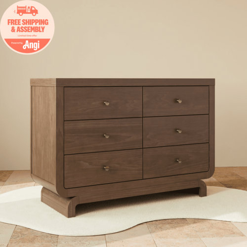 Art of Nursery by Storkcraft Santorini 6 Drawer Nursery Double Dresser, Hazelnut