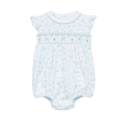Baby Girl Smocked Bubble - Pima Cotton Floral - Eloise's Classics – Magnolia Baby