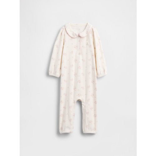 Baby Softspun Pointelle Footless One-Piece | Gap