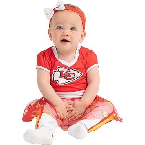 MODERN HERO NFL Officially Licensed One-piece Bodysuit with Mesh Skirt, Leggings and Matching Headband