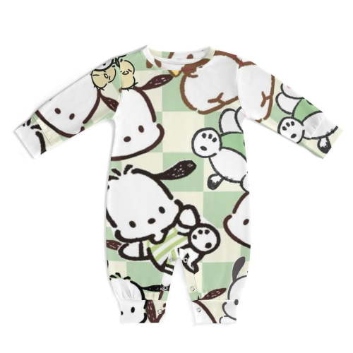 Pochacco Baby Footless Rompers, Long Sleeve Baby Onesie Jumpsuit for Boys Girls