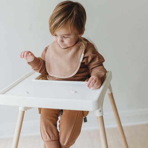 MakeMake Organics - Organic Baby Bibs Muslin - Ivory & Taupe