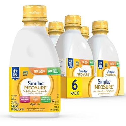 Similac NeoSure Premature Post-Discharge Infant Formula, Ready-to-Feed Baby Formula, 32-fl-oz Bottle, Pack of 6