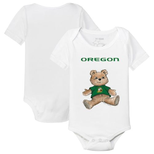 Infant Tiny Turnip White Oregon Ducks Teddy Bodysuit