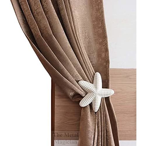The Metal Magician Metal Nautical Starfish Curtain Holdback & Curtain Holder for Home, Bedroom & Office (Starfish Set of 2)