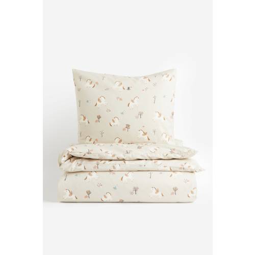 PATTERNED COTTON DUVET COVER SET