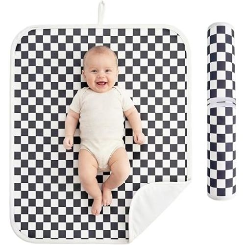 Absorbent Baby Changing Pad, 30" x 24", Black & White Checkered