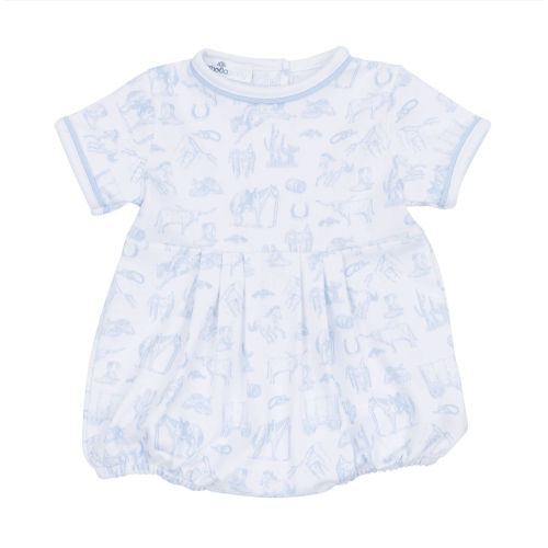 Wild West Toile Bubble - Light Blue (3 months)