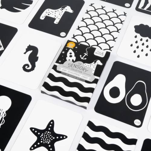 60 X Newborn Baby Sensory Flashcards  Black & White
