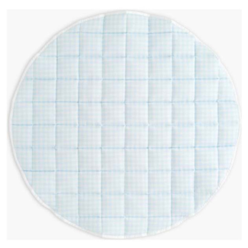 Picnic Gingham Play Mat, Blue - Gooselings Blankets & Quilts | Maisonette