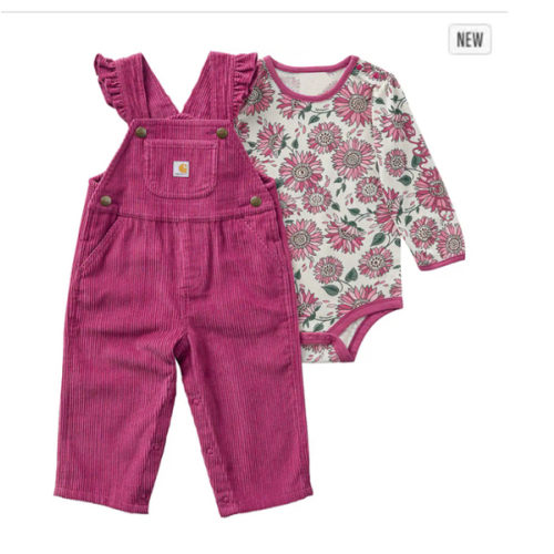 Girls' 2-Piece Long Sleeve Bodysuit & Corduroy Overall Set (Baby) | Carhartt