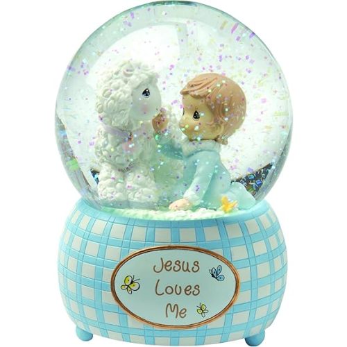 Precious Moments, Jesus Loves Me, Boy, Resin Snow Globe, 102404
