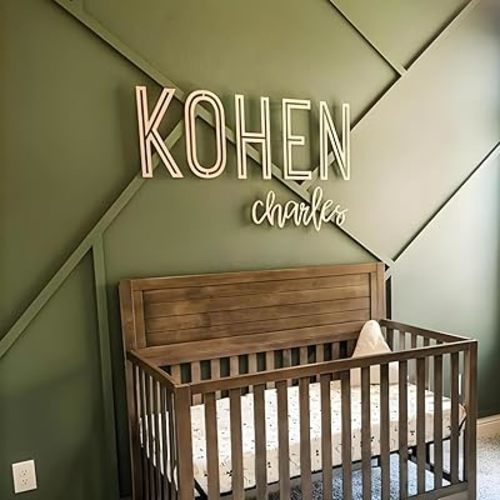 Personalized Wooden Name Sign for Nursery - Custom Name Signs for Kids Room, Personalized Nursery Name Sign - Perfect Room Decoration, Wall Name Decoration & Wedding signs, Family Name Signs