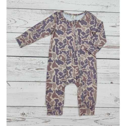 Baby Boy Camouflage Print Zip up Sleeper