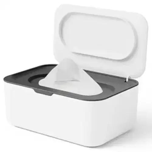 Wipes Dispenser, Wipe Holder for Baby & Adult, Seposeve Refillable Baby Wipe Container, Keeps Wipes Clean. Non-Slip, Easy Pull Wipes Pouch Case, Grey