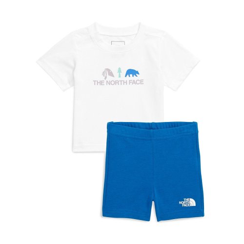 The North Face Baby Short Sleeve Logo-Detailed/Graphic Knit T-Shirt & French Terry Shorts Set