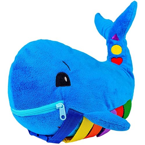 Buckle Toys - Blu Whale - Develop Motor Skills and Problem Solving - Counting and Color Recognition - Easy Travel Toy - Learning Material Pre K Activity Toy
