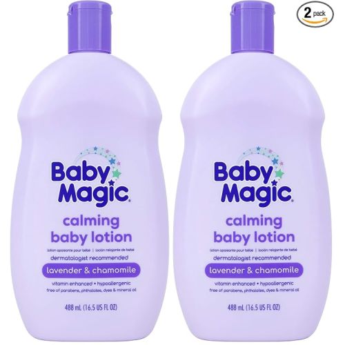 Baby Magic Calming Body Lotion, Lullaby Scent, Lavender & Chamomile, Lavender, 16.5 Fl.Oz (Pack of 2)