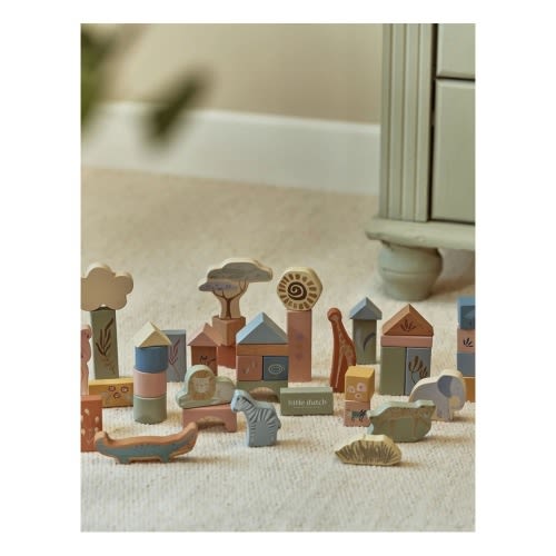 Little Dutch Safari Friends Wooden Building Blocks