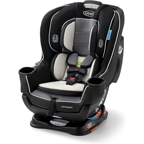 Graco Extend2Fit Convertible Car Seat, Rear and Forward Facing Car Seat with Adjustable Extension Panel for Extra Legroom, Great Gift for Baby Shower or Baby Registry, Gotham