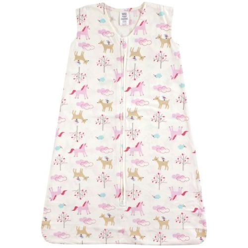 Luvable Friends Baby Girls Sleeveless Jersey Cotton Sleeping Bag, Sack, Blanket, Magical Forest Jersey, 6-12 Months