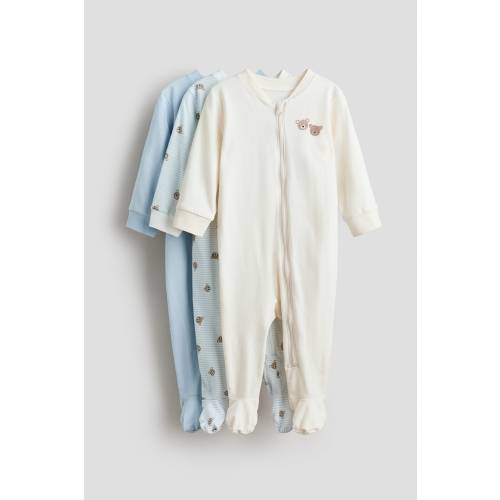 3-PACK PAJAMA JUMPSUITS WITH ZIPPER