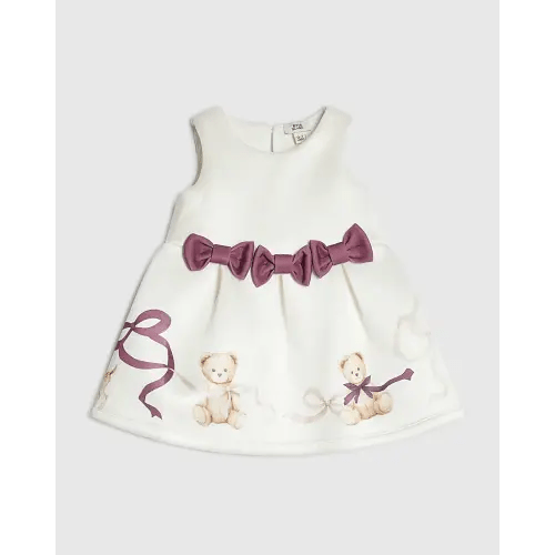 Baby Girls White Premium Bear Dress