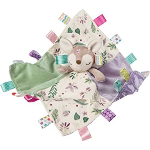 Taggies Soothing Sensory Stuffed Animal Security Blanket, Flora Fawn, 13 x 13-Inches