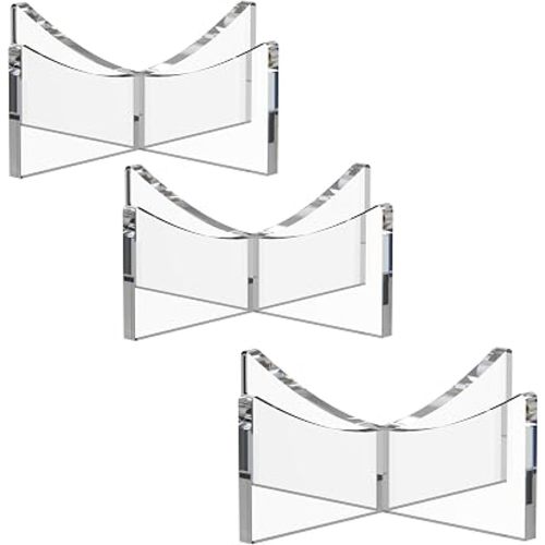 Acrylic Ball Holder 3-Pack, Small Size for Baseball, Softball & Golf Ball; Medium & Large Size for Basketball, Soccer, Volleyball; Horizontal Size for Rugby and Football